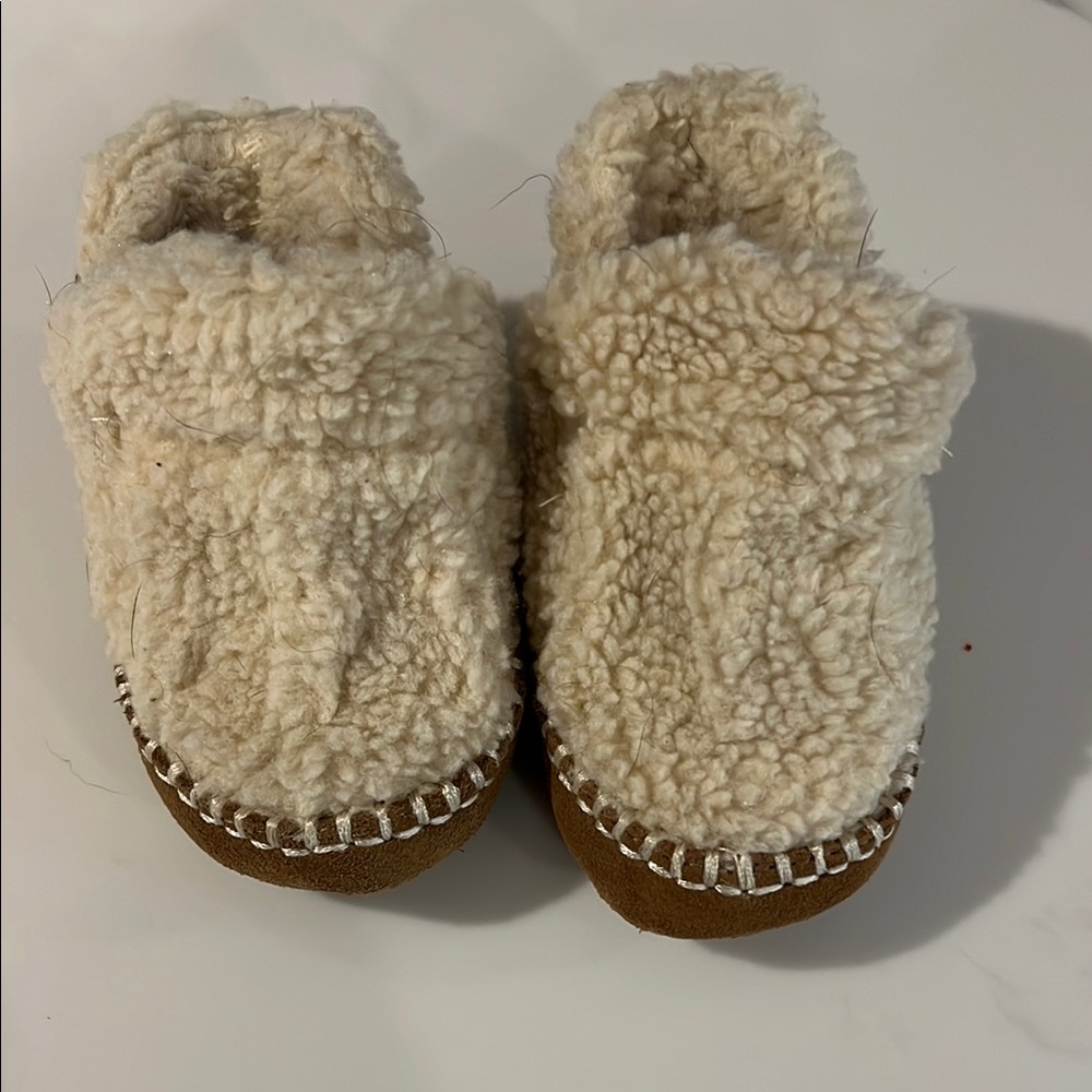 L.L. Bean Cream and Brown Baby Walker Shoes